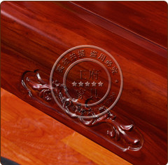 中式会所榆木餐椅雕刻细节